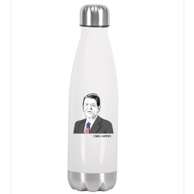 I Smell Hippies Ronald Reagan Stainless Steel Insulated Water Bottle