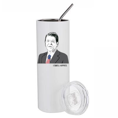 I Smell Hippies Ronald Reagan Stainless Steel Tumbler