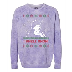 I Smell Snow Ugly Christmas Funny Colorblast Crewneck Sweatshirt