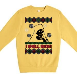 I Smell Snow Ugly Christmas Funny Premium Crewneck Sweatshirt