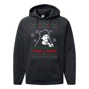 I Smell Snow Ugly Christmas Funny Performance Fleece Hoodie