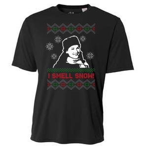 I Smell Snow Ugly Christmas Funny Cooling Performance Crew T-Shirt