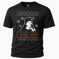 I Smell Snow Ugly Christmas Funny Cooling Performance Crew T-Shirt