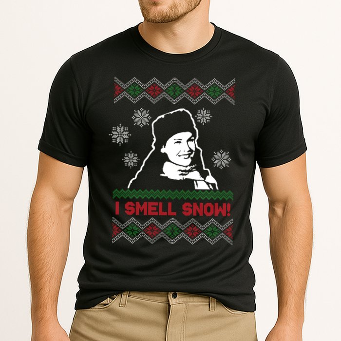 I Smell Snow Ugly Christmas Funny Cooling Performance Crew T-Shirt