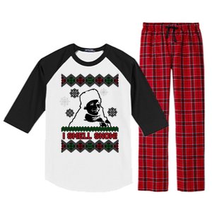 I Smell Snow Ugly Christmas Funny Raglan Sleeve Pajama Set