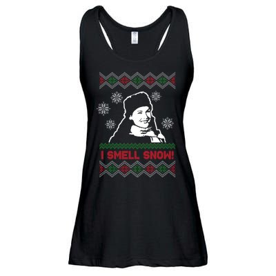 I Smell Snow Ugly Christmas Funny Ladies Essential Flowy Tank