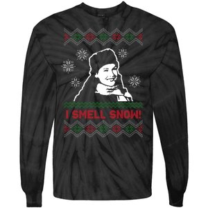 I Smell Snow Ugly Christmas Funny Tie-Dye Long Sleeve Shirt