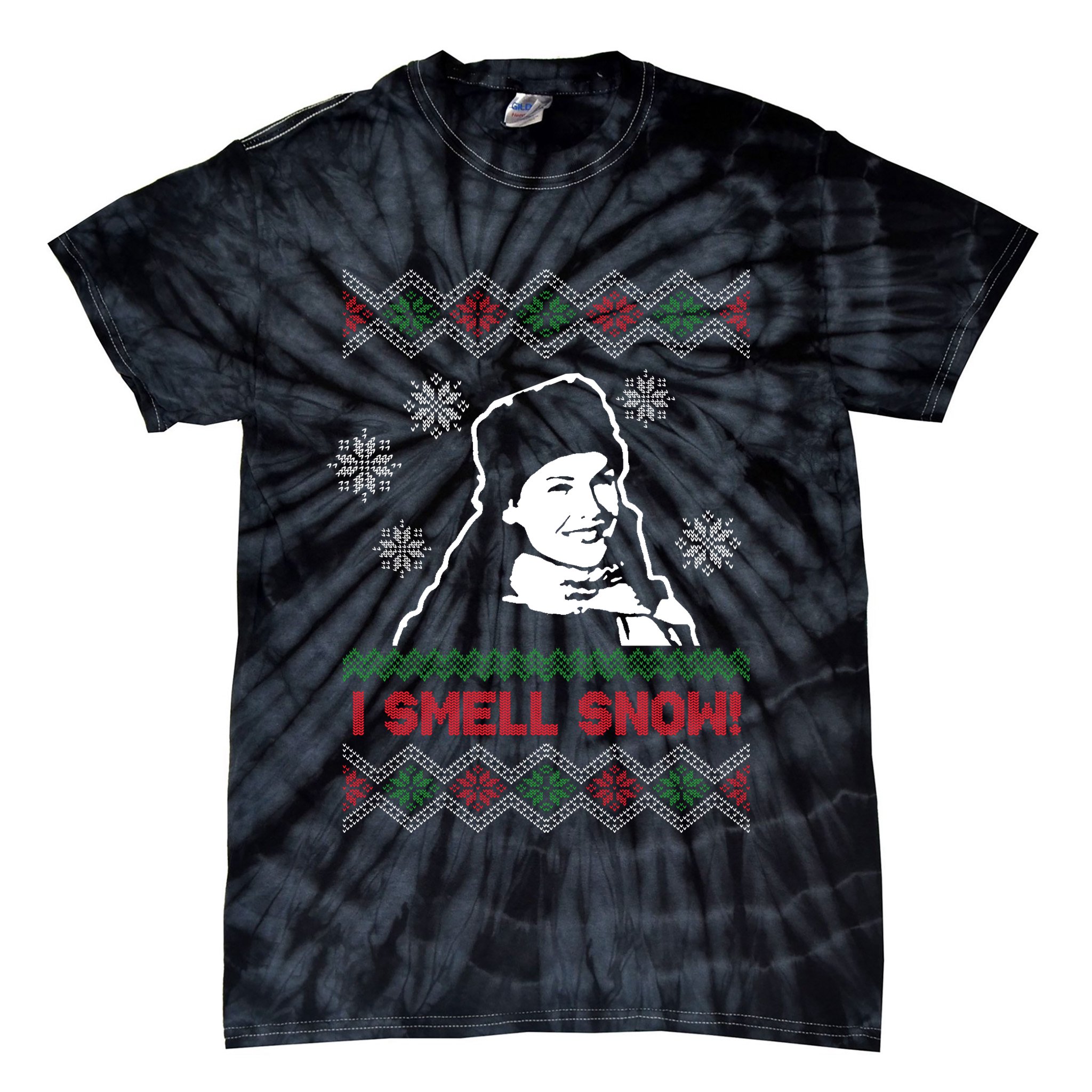 I Smell Snow Ugly Christmas Funny Tie-Dye T-Shirt