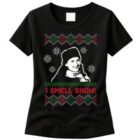 I Smell Snow Ugly Christmas Funny Womens T-Shirt