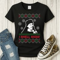 I Smell Snow Ugly Christmas Funny Womens T-Shirt