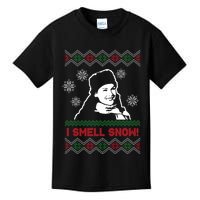 I Smell Snow Ugly Christmas Funny Kids T-Shirt