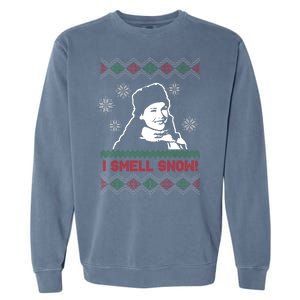 I Smell Snow Ugly Christmas Funny Garment-Dyed Sweatshirt