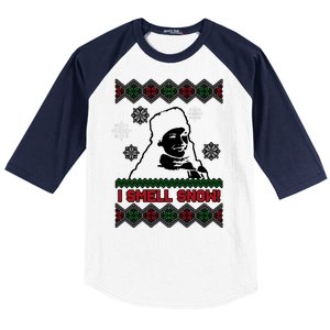 I Smell Snow Ugly Christmas Funny Baseball Sleeve Shirt