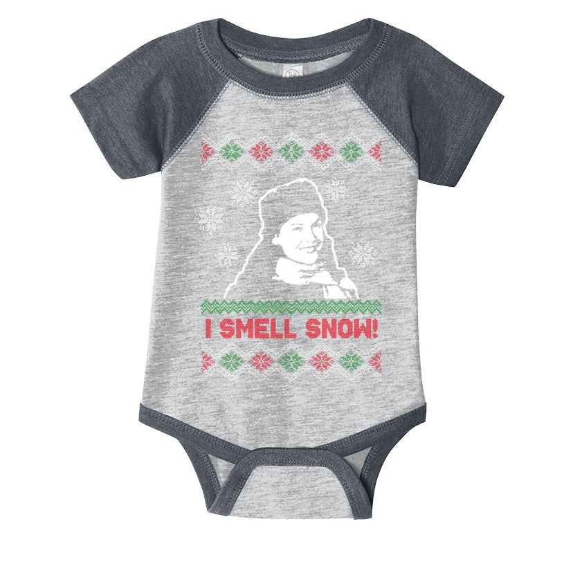 I Smell Snow Ugly Christmas Funny Infant Baby Jersey Bodysuit