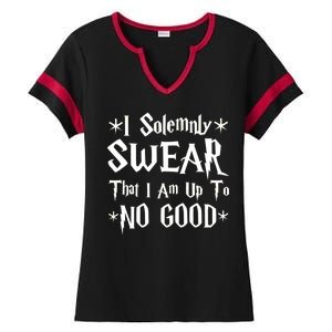 I Solemnly Swear That I Am Up To No Good Ladies Halftime Notch Neck Tee