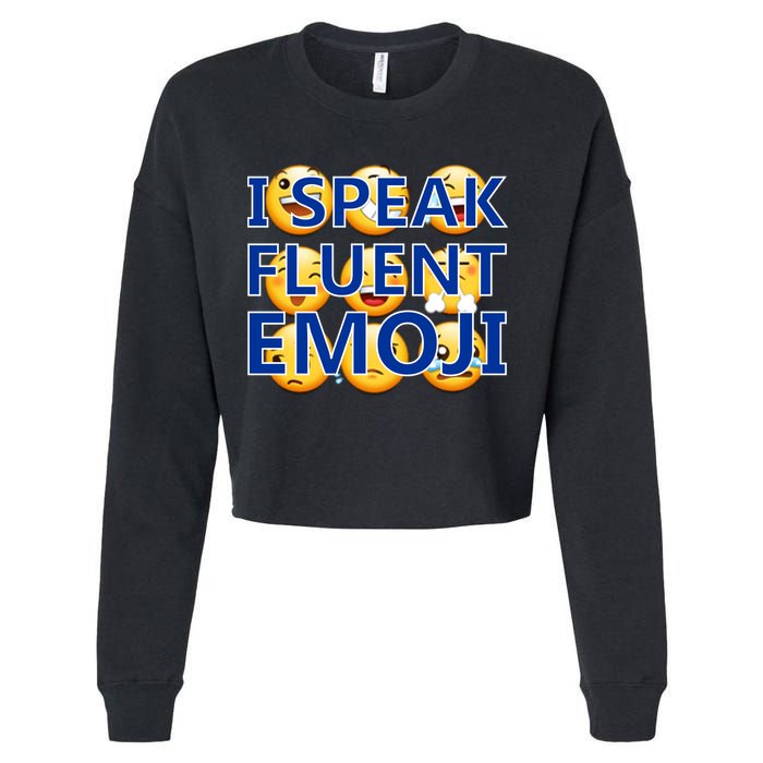 I Speak Fluent Emoji Cropped Pullover Crew