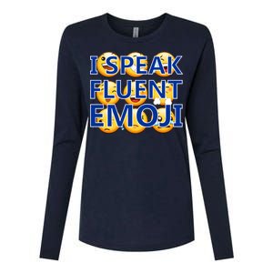 I Speak Fluent Emoji Womens Cotton Relaxed Long Sleeve T-Shirt