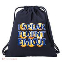 I Speak Fluent Emoji Drawstring Bag