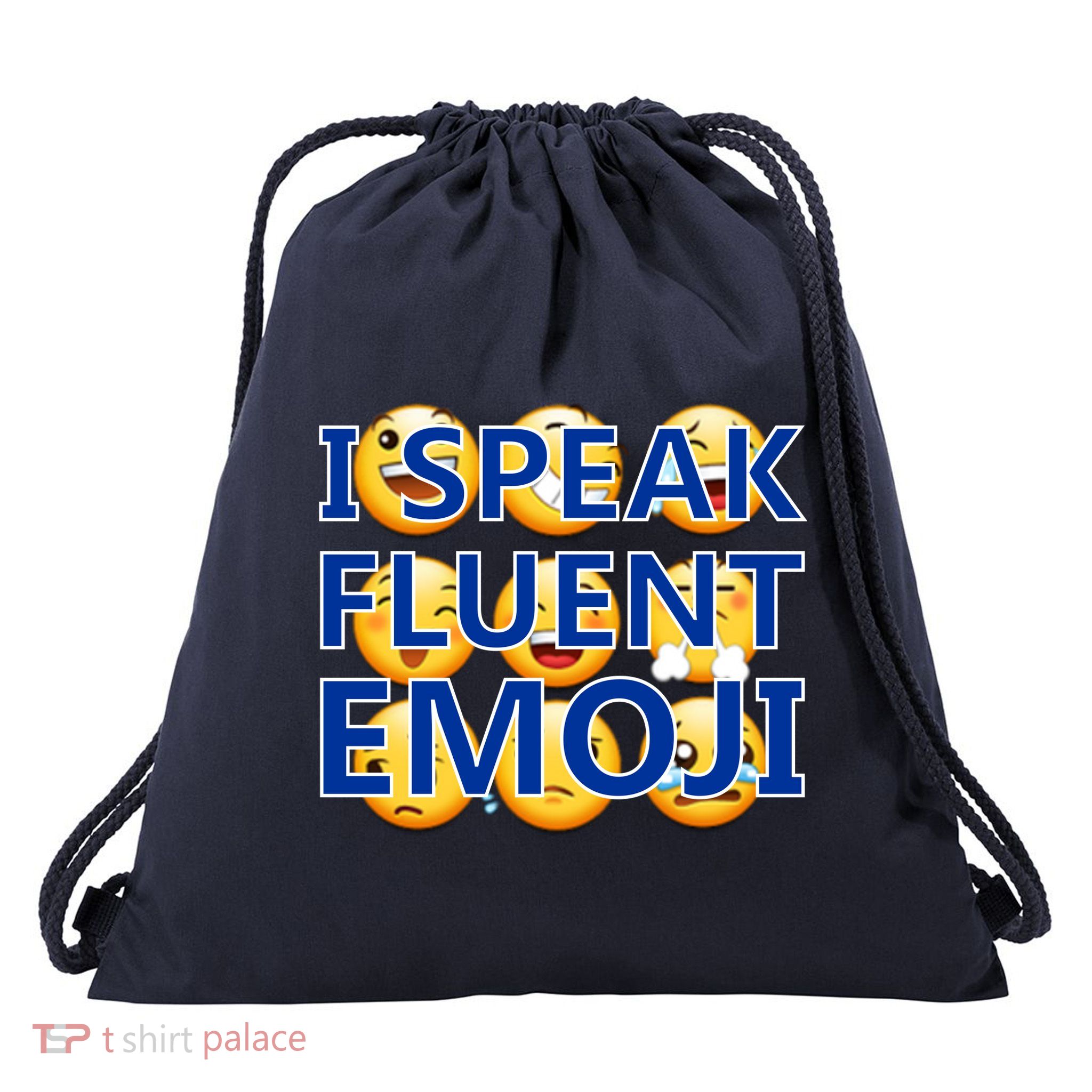 I Speak Fluent Emoji Drawstring Bag