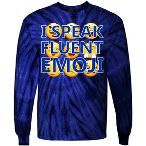 I Speak Fluent Emoji Tie-Dye Long Sleeve Shirt