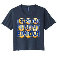 I Speak Fluent Emoji Women's Crop Top Tee