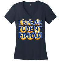 I Speak Fluent Emoji Women's V-Neck T-Shirt