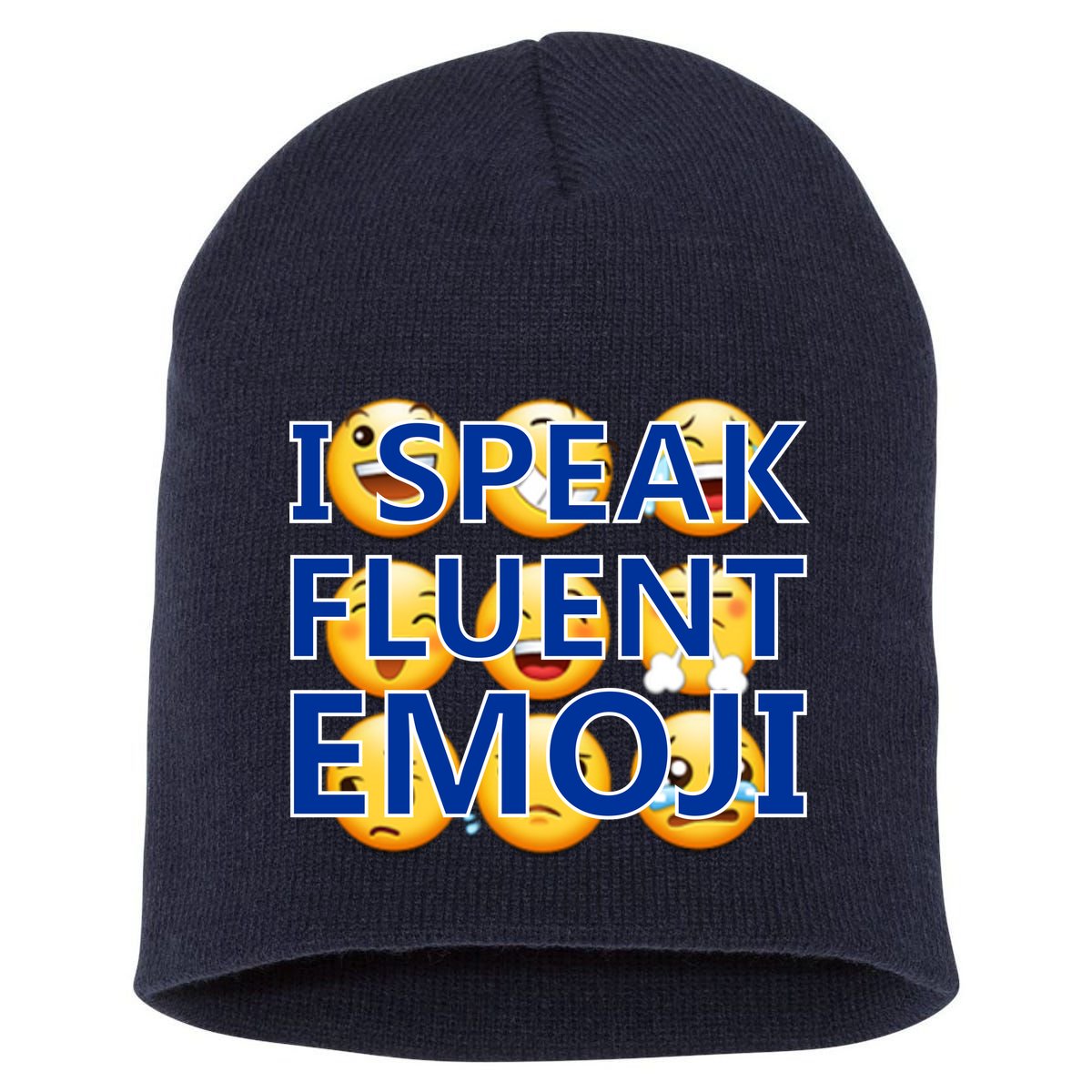 I Speak Fluent Emoji Short Acrylic Beanie