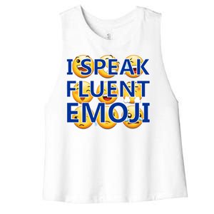 I Speak Fluent Emoji Women's Racerback Cropped Tank