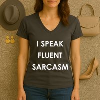 I Speak Fluent Sarcasm Women's V-Neck T-Shirt