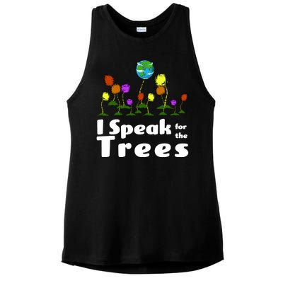 I Speak For The Trees Ladies PosiCharge Tri-Blend Wicking Tank