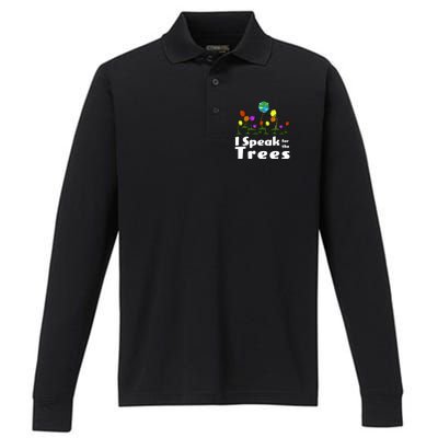 I Speak For The Trees Performance Long Sleeve Polo