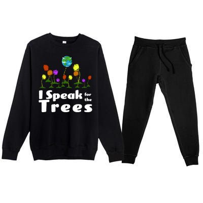 I Speak For The Trees Premium Crewneck Sweatsuit Set