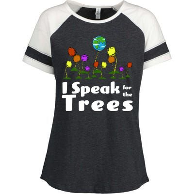 I Speak For The Trees Enza Ladies Jersey Colorblock Tee