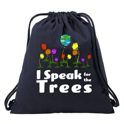 I Speak For The Trees Drawstring Bag