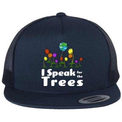 I Speak For The Trees Flat Bill Trucker Hat