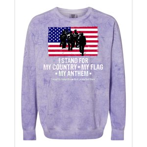 I Stand For My Country Flag My Anthem Colorblast Crewneck Sweatshirt