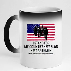 I Stand For My Country Flag My Anthem 11oz Black Color Changing Mug