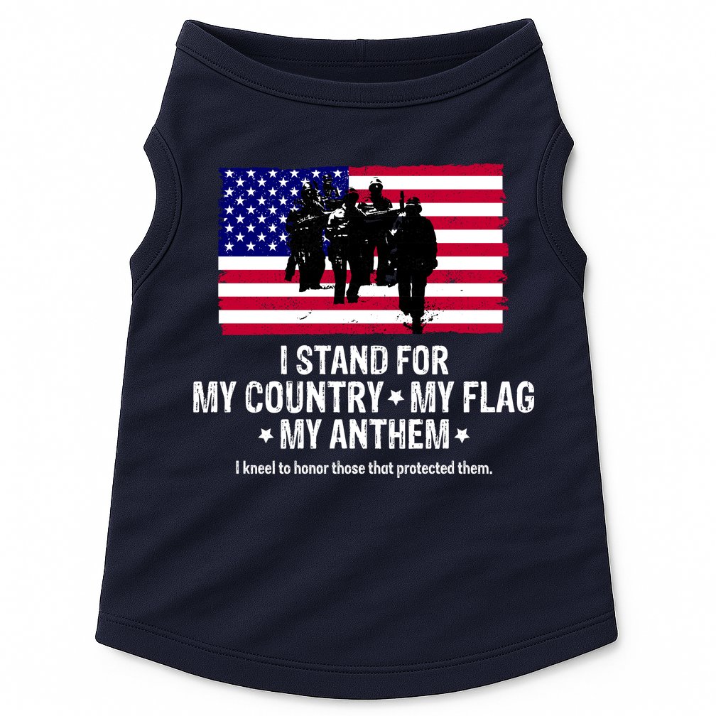 I Stand For My Country Flag My Anthem Doggie Tank