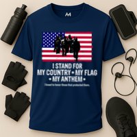 I Stand For My Country Flag My Anthem Cooling Performance Crew T-Shirt