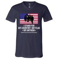 I Stand For My Country Flag My Anthem V-Neck T-Shirt