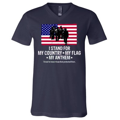 I Stand For My Country Flag My Anthem V-Neck T-Shirt