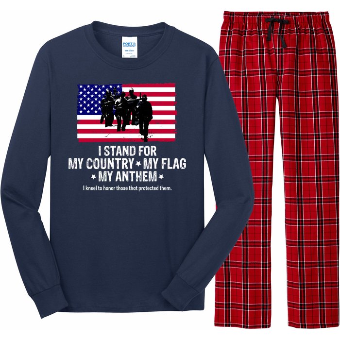 I Stand For My Country Flag My Anthem Long Sleeve Pajama Set