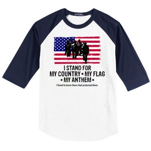 I Stand For My Country Flag My Anthem Baseball Sleeve Shirt