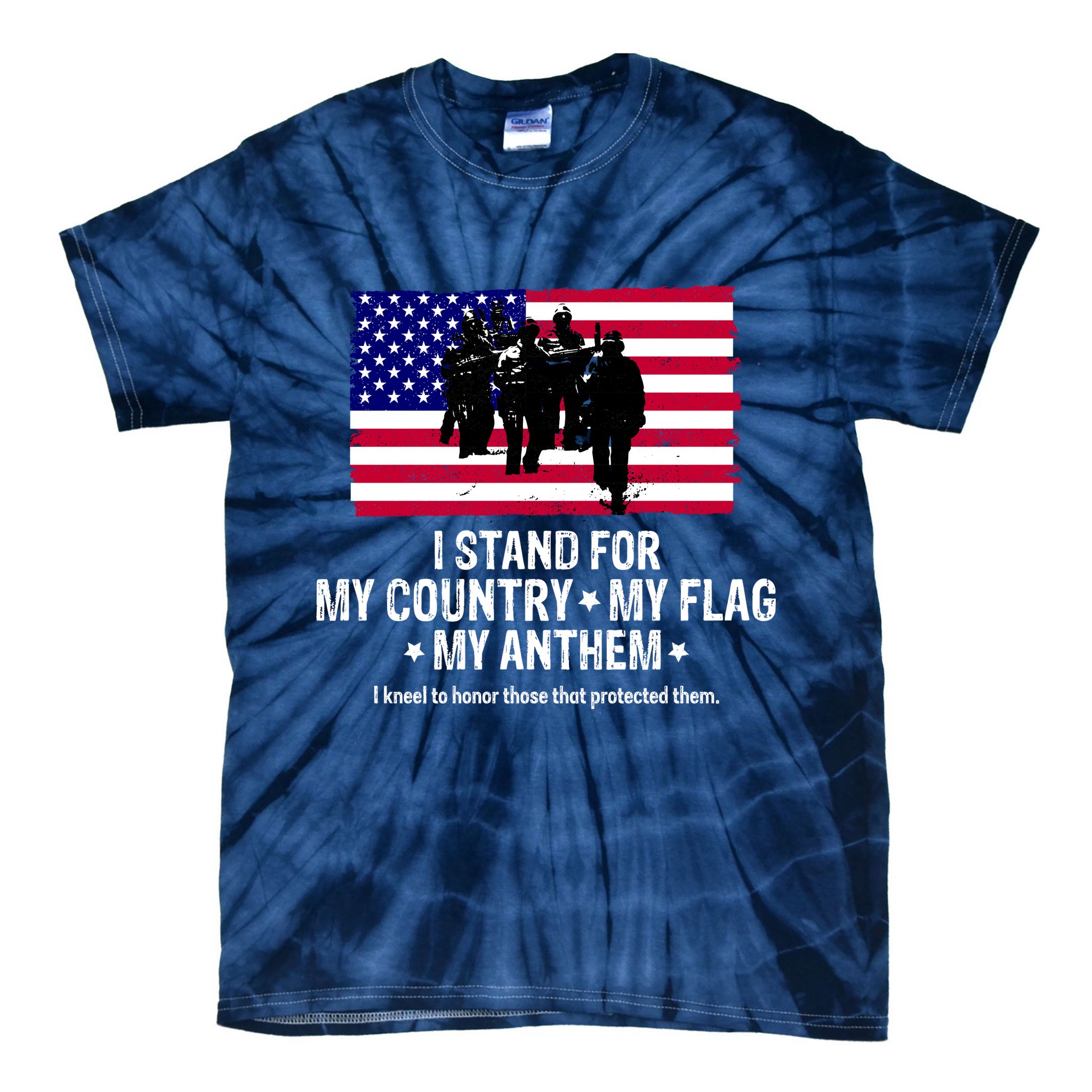 I Stand For My Country Flag My Anthem Tie-Dye T-Shirt