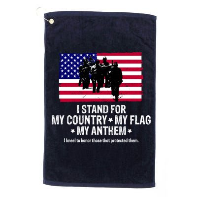 I Stand For My Country Flag My Anthem Golf Towel