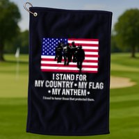 I Stand For My Country Flag My Anthem Golf Towel