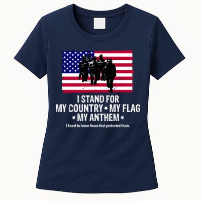I Stand For My Country Flag My Anthem Womens T-Shirt