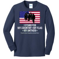 I Stand For My Country Flag My Anthem Kids Long Sleeve Shirt