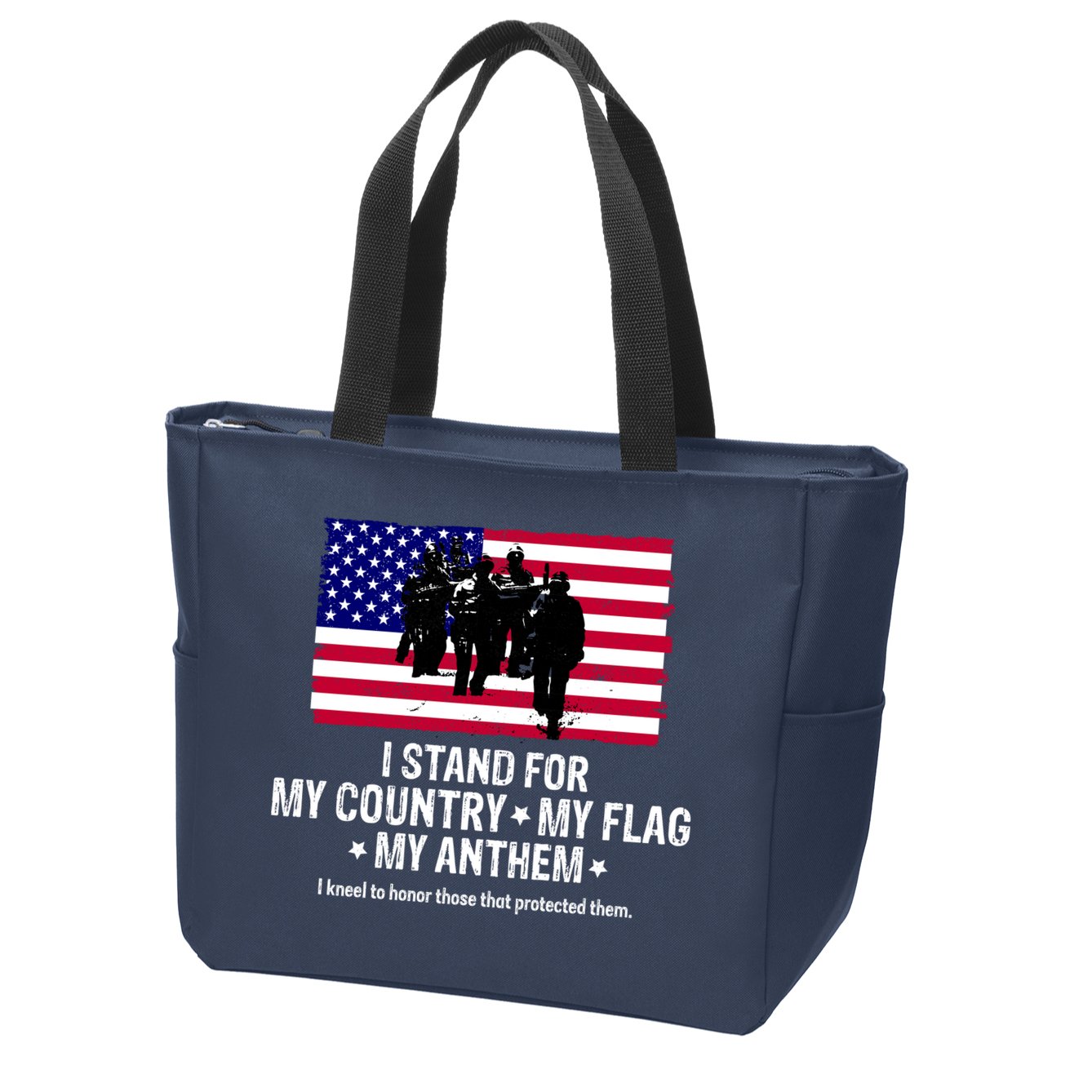 I Stand For My Country Flag My Anthem Zip Tote Bag