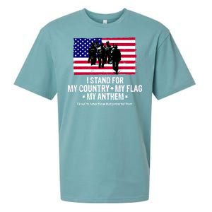 I Stand For My Country Flag My Anthem Sueded Cloud Jersey T-Shirt